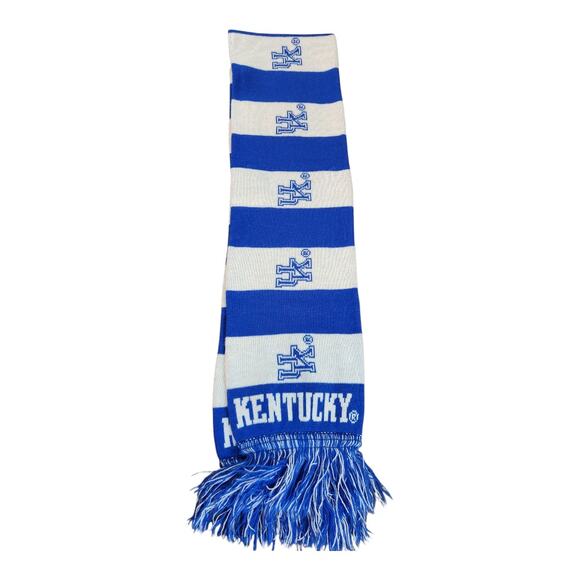 None and/or Unknown Other - UK University of Kentucky blue white knit scarf tassel college wildcats